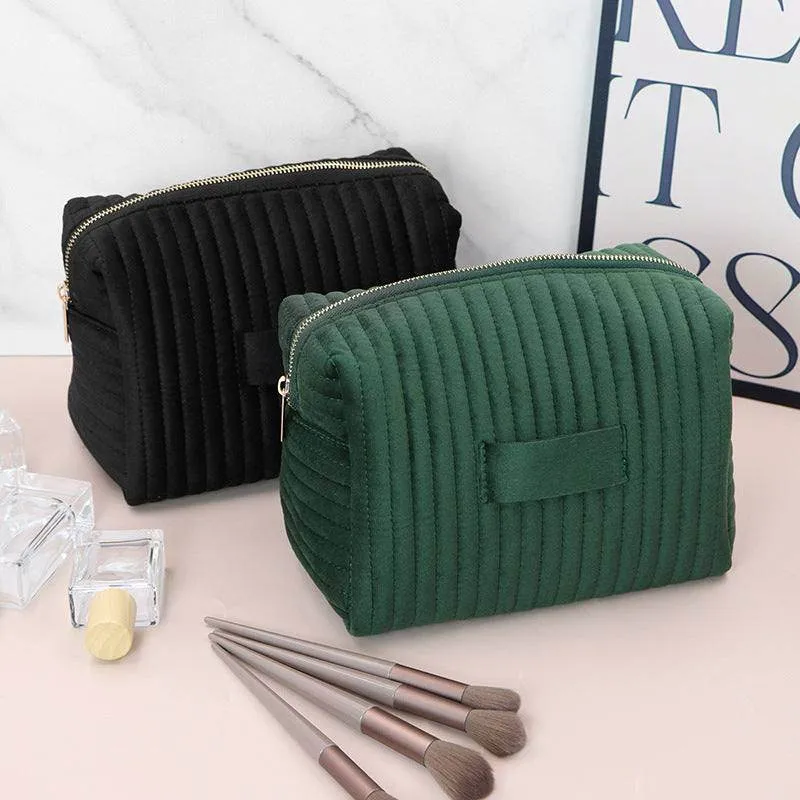 Velvet Makeup Bag Cosmetic Travel Organizer Toiletry Bag