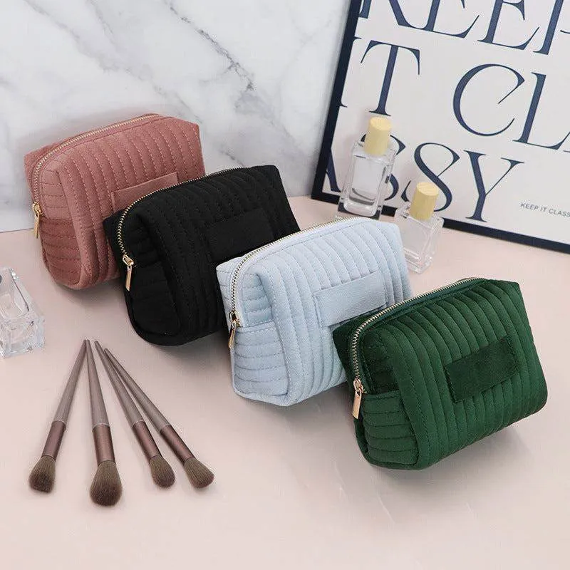 Velvet Makeup Bag Cosmetic Travel Organizer Toiletry Bag
