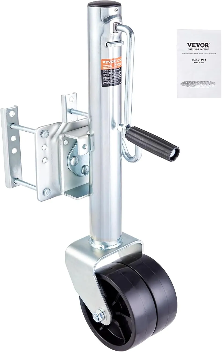 VEVOR Trailer Jack, Boat Trailer Jack 35.3 in, Bolt-on Trailer Tongue Jack Weight Capacity 2000 lb, with PP Wheel and Handle for Lifting RV Trailer, Horse Trailer, Utility Trailer, Yacht Trailer