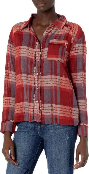 Vintage America Blues Women's Carrie Roll Sleeve Button Down Shirt