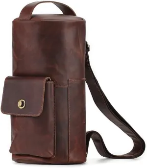 Vintage Crossbody Bag Cylinder Bag Crossbody Shoulder Bag Chest Bag Men's Bag