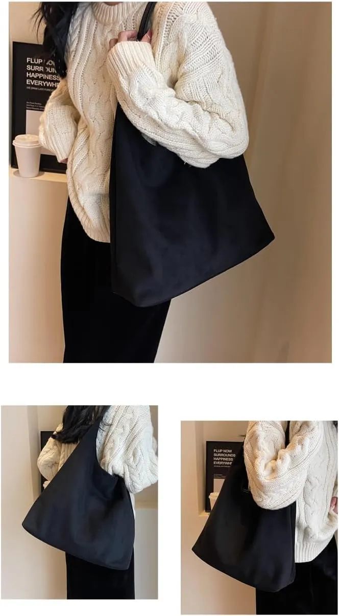 Vintage Suede Tote Bag for Women Autumn Winter 2025 Collection Retro Casual Commute Large Capacity Shoulder Bag