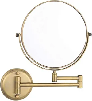 Wall Mounted Makeup Mirror, 1X＆3X/5X/7X/10X Magnification Vanity Mirrors, 8 Inch Double Sided Folding Swivel Cosmetic Shaving Mirrors,Black,5X (Color : Black, Size : 7X)