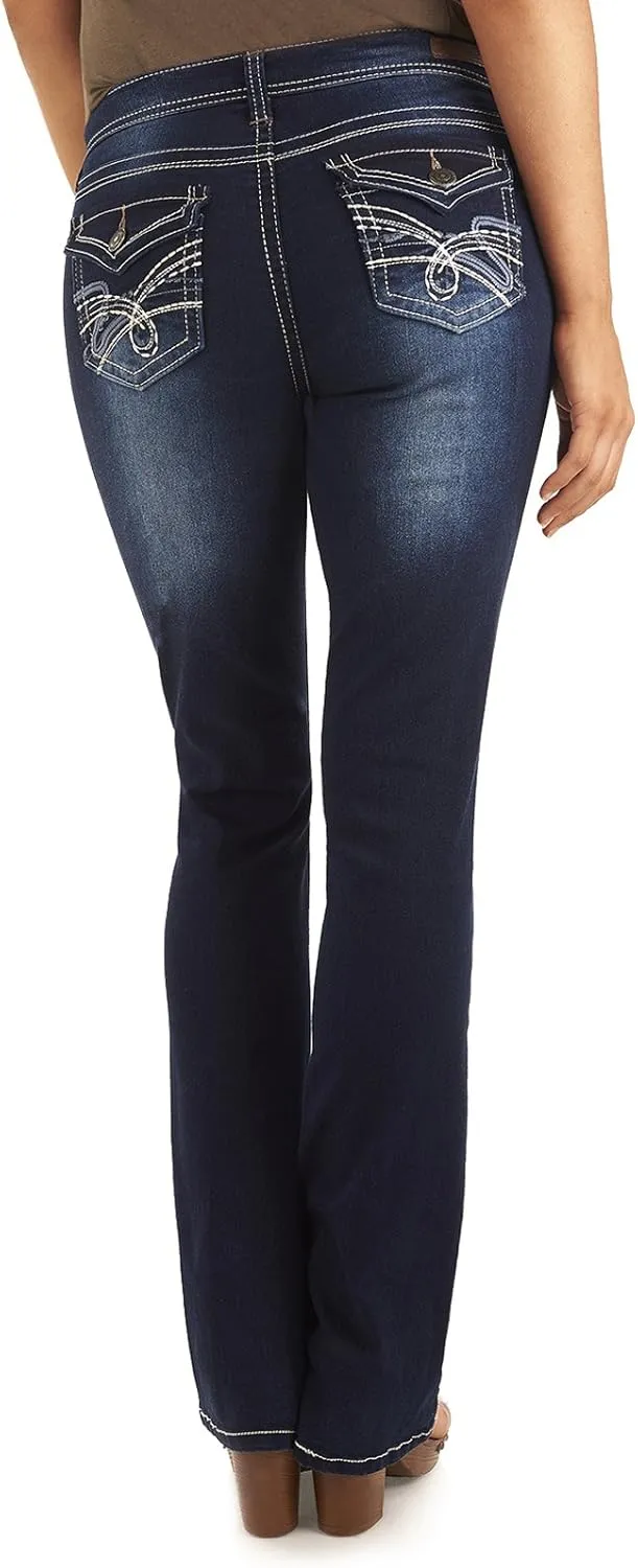 WallFlower Women's Legendary Bootcut Mid-Rise Insta Stretch Juniors Jeans (Standard and Plus)