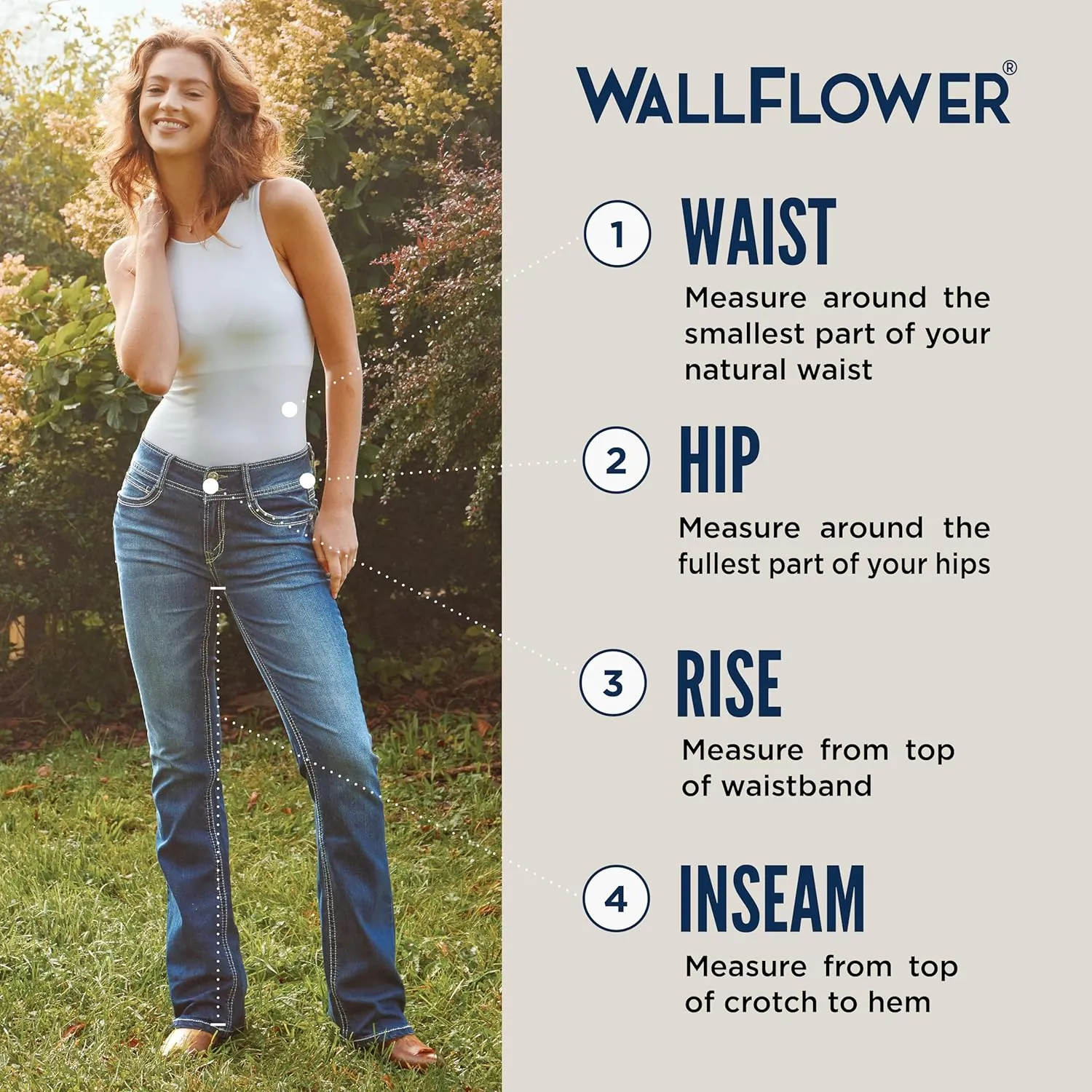 WallFlower Women's Luscious Curvy 23.5" Crop Mid-Rise Bling Insta Stretch Juniors (Standard and Plus)