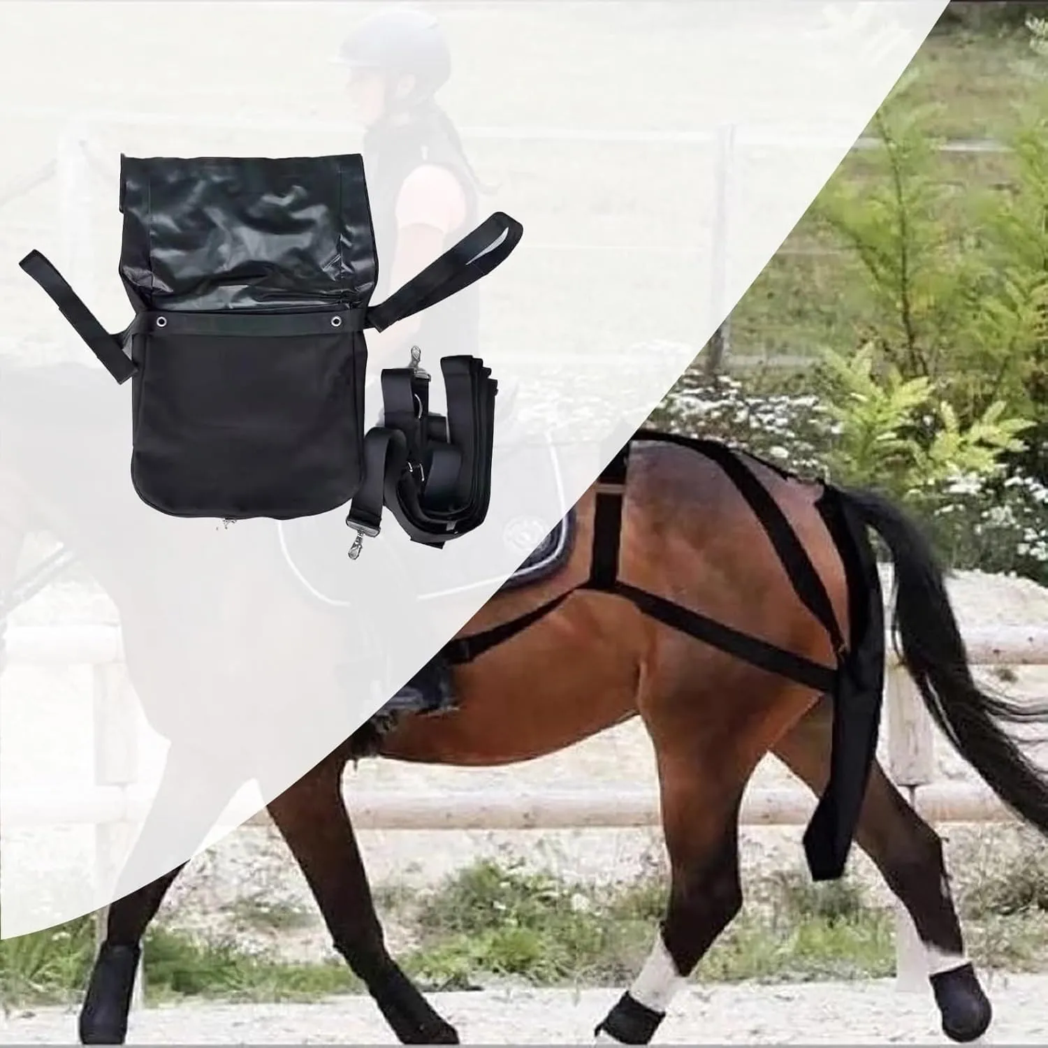 Washable Horse Diaper Equine Manure Bag, Lightweight Horse Poop Catcher Bag for Large Medium Small Equine, Parade/Barn Muck Organizer Container(Medium)