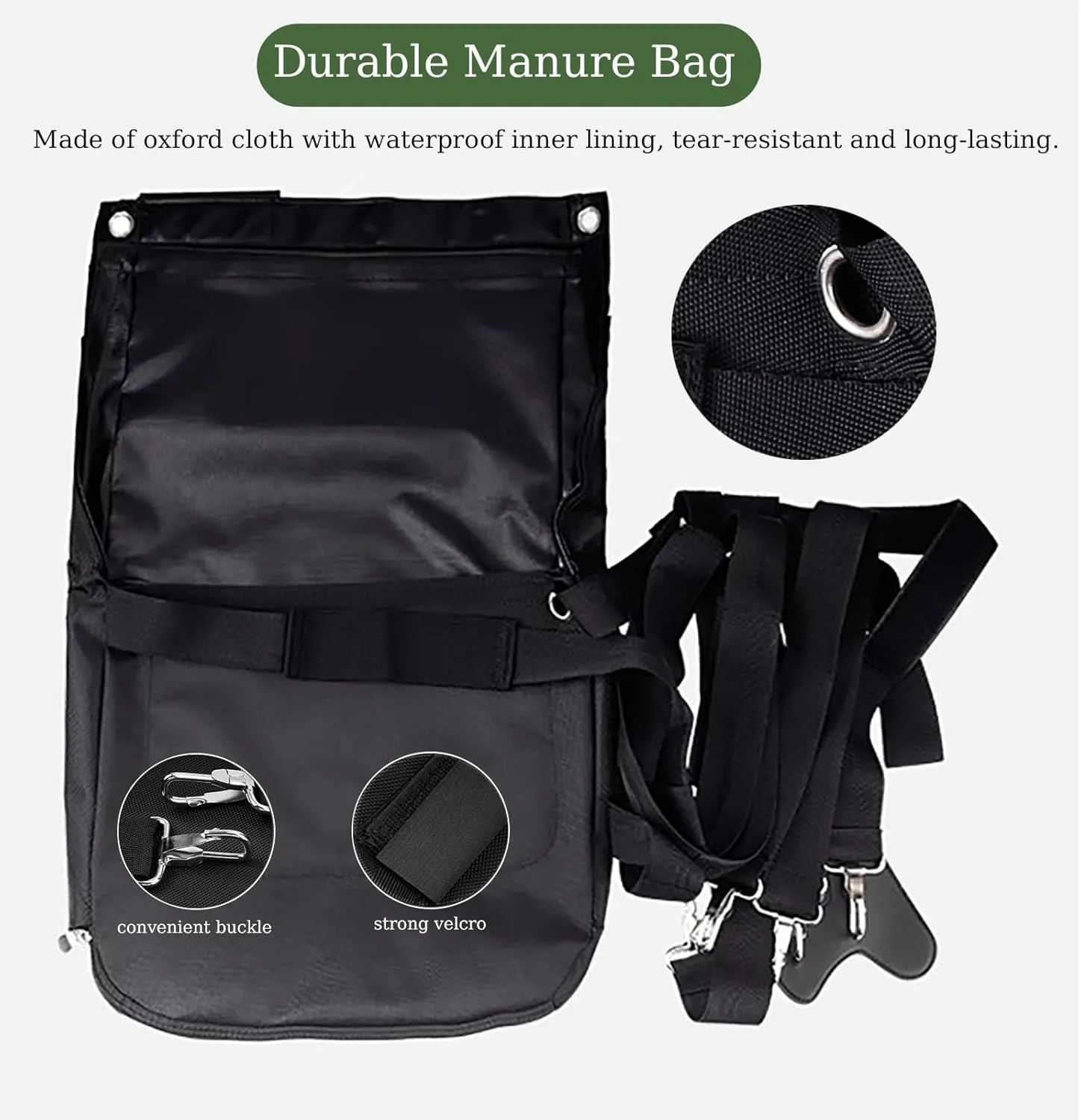 Washable Horse Diaper Equine Manure Bag, Lightweight Horse Poop Catcher Bag for Large Medium Small Equine, Parade/Barn Muck Organizer Container(Medium)