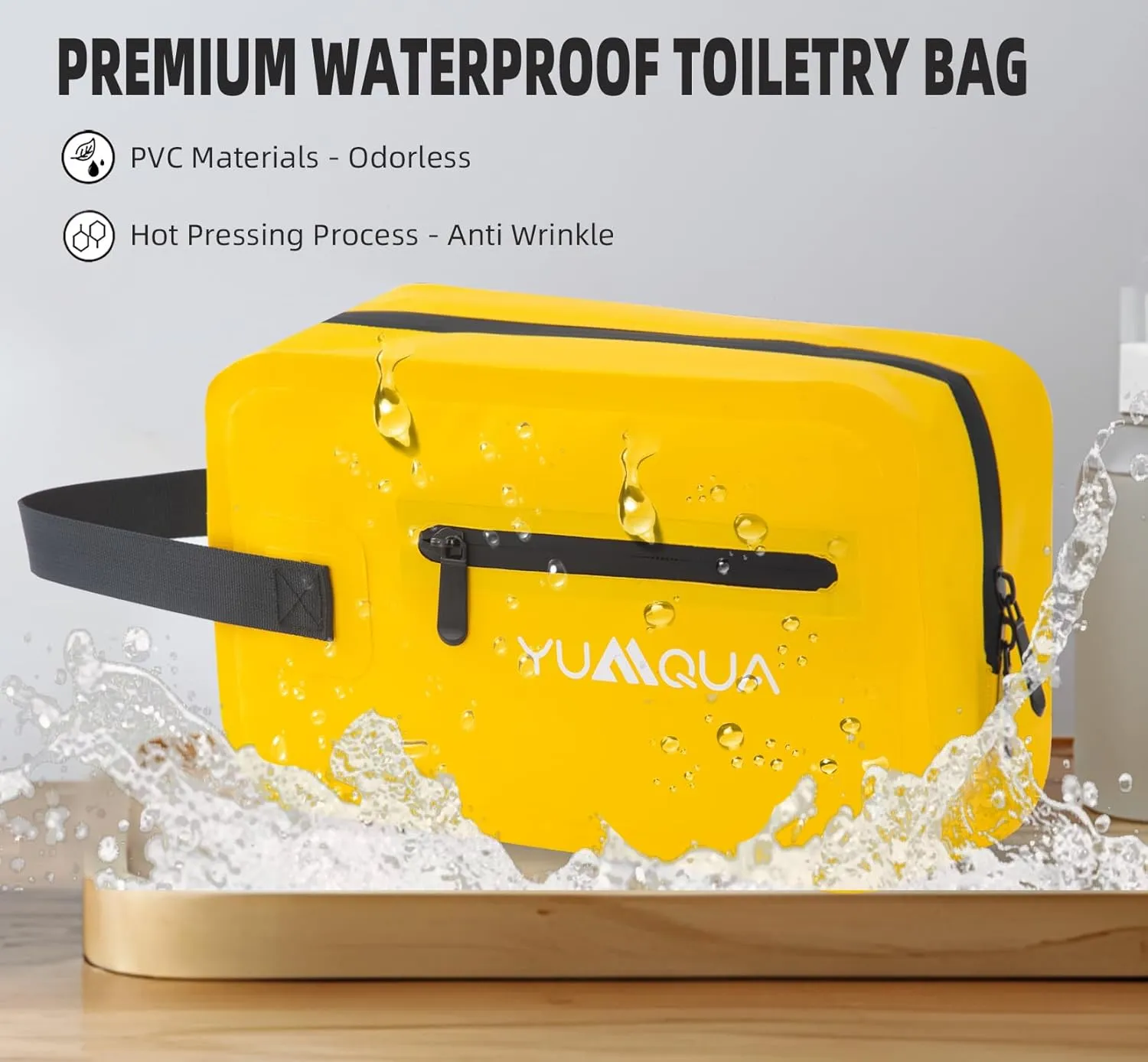 Waterproof Bag for Travel, Waterproof Toiletry Bag for Men, Dopp Kit Travel Essentials Shaving Storage Pouch Leak Proof Hanging Organizer Case for Beach, Kayaking, Boating