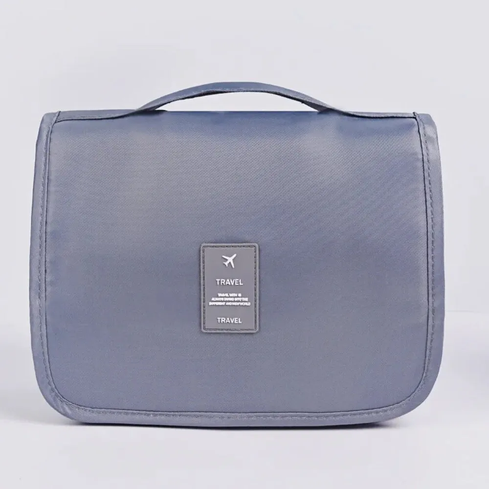Waterproof Hanging Cosmetic Storage Bag with Mesh Pockets Hook
