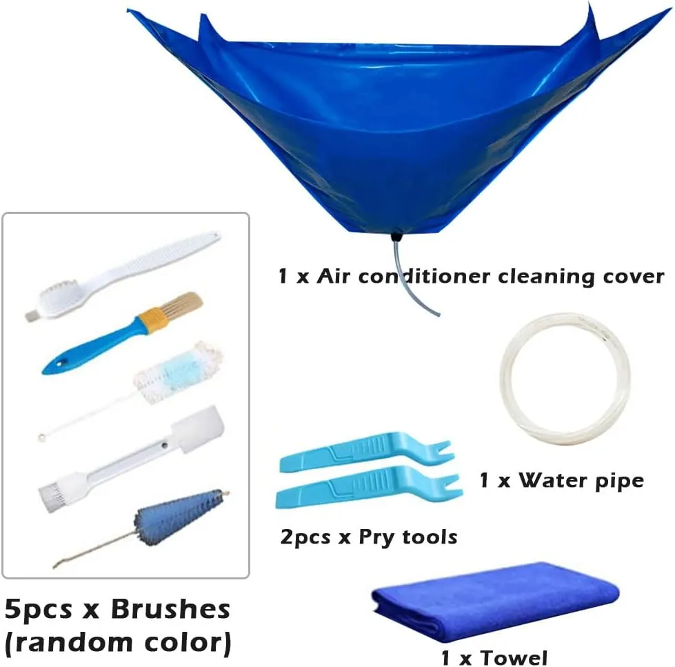 Waterproof Split Air Conditioner Cleaning Kits, Wall Mounted Air Conditioning Dust Washing Clean Cover Air Conditioner Service Bag for 1~1.5P Hanging Air Conditioners (Blue,size:135x60cm)