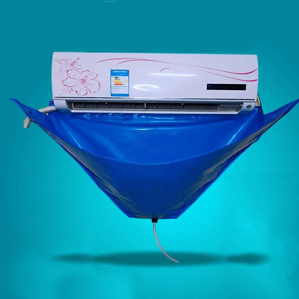 Waterproof Split Air Conditioner Cleaning Kits, Wall Mounted Air Conditioning Dust Washing Clean Cover Air Conditioner Service Bag for 1~1.5P Hanging Air Conditioners (Blue,size:135x60cm)