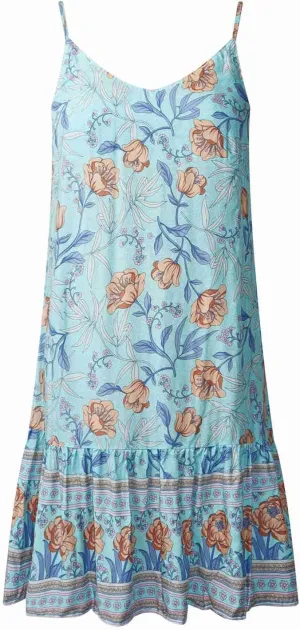 Watoriwa Women's Bohemian Print Dress - V-Neck,Loose Sleeveless, Spaghetti Strap Sundress & Coverup for Summer 2025