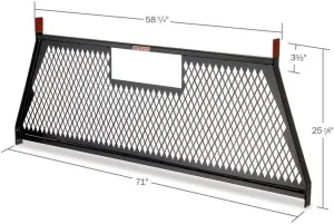 Weather Guard Protect-A-Rail Screen Headache Rack- Steel Black Model# 1906-5-02