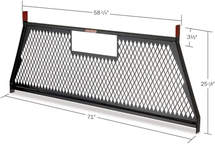 Weather Guard Protect-A-Rail Screen Headache Rack- Steel Black Model# 1906-5-02