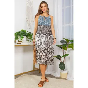 Western Charm With Aari Embroidered And Patchwork Dress: Black&White