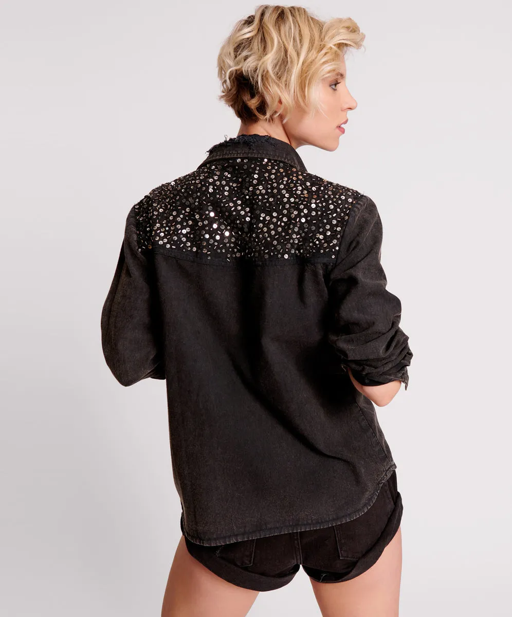 Western Denim Shirt - Black