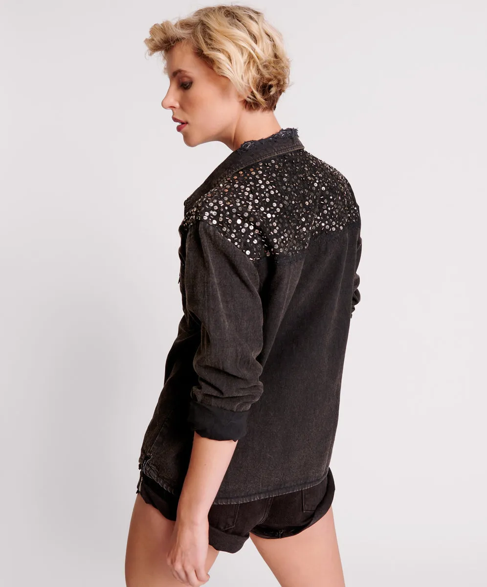 Western Denim Shirt - Black
