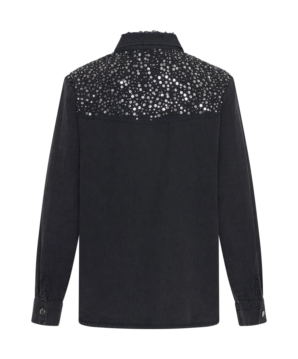 Western Denim Shirt - Black