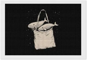 Whale in The Bag Diamond Art Kits for Adults Square Drill Crafts 8"x12"