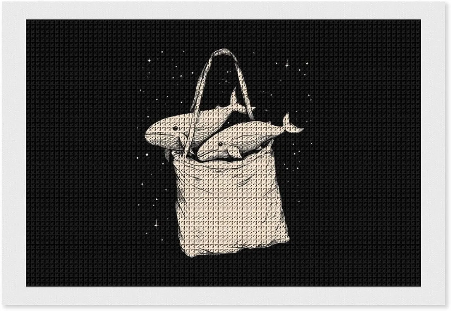 Whale in The Bag Diamond Art Kits for Adults Square Drill Crafts 8"x12"