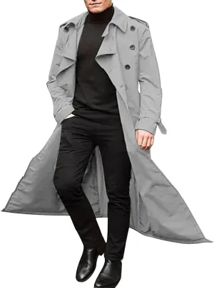 Windbreaker Jackets for Men Classic Loose Long Casual Trendy Solid Jacket