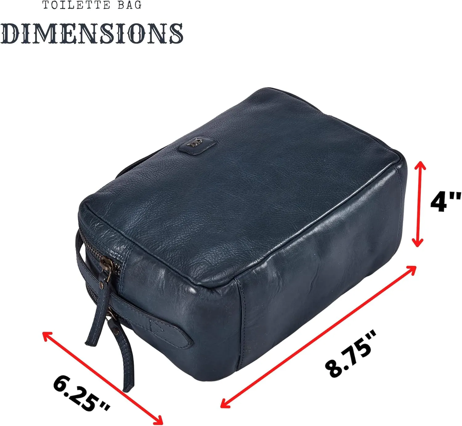 Wise Owl Accessories Real Leather Toiletry Bag Dopp Kit for Men Women Travel Shaving Pouch Organiser Double Compartment Cosmetic