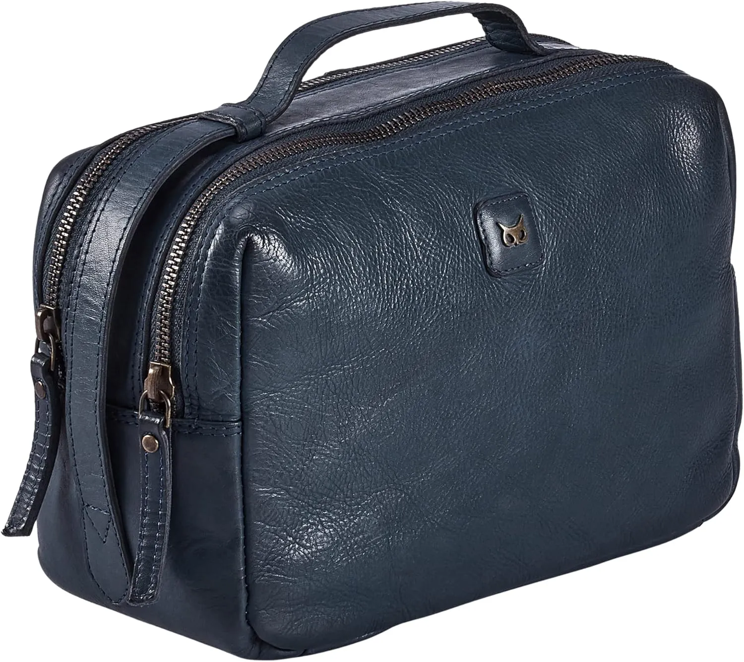 Wise Owl Accessories Real Leather Toiletry Bag Dopp Kit for Men Women Travel Shaving Pouch Organiser Double Compartment Cosmetic