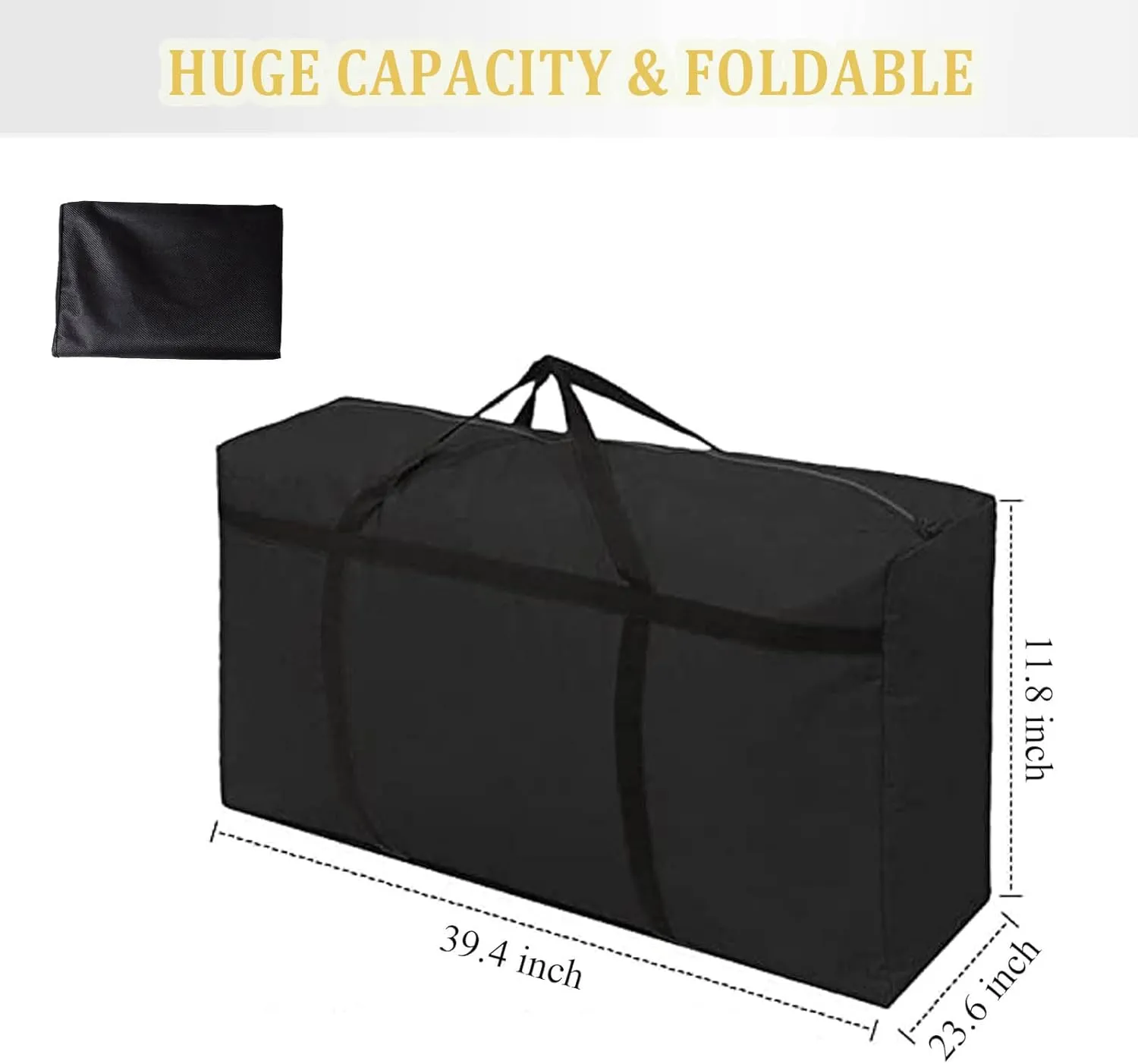 WITERY 180L Large Storage Bags - Big Moving Bags Heavy Duty with Zippers & Handles, Alternative to Moving Boxes and 39Inch Storage Tote for Space Saving, Travel, Clothes, Blankets, Pillows, Bedding