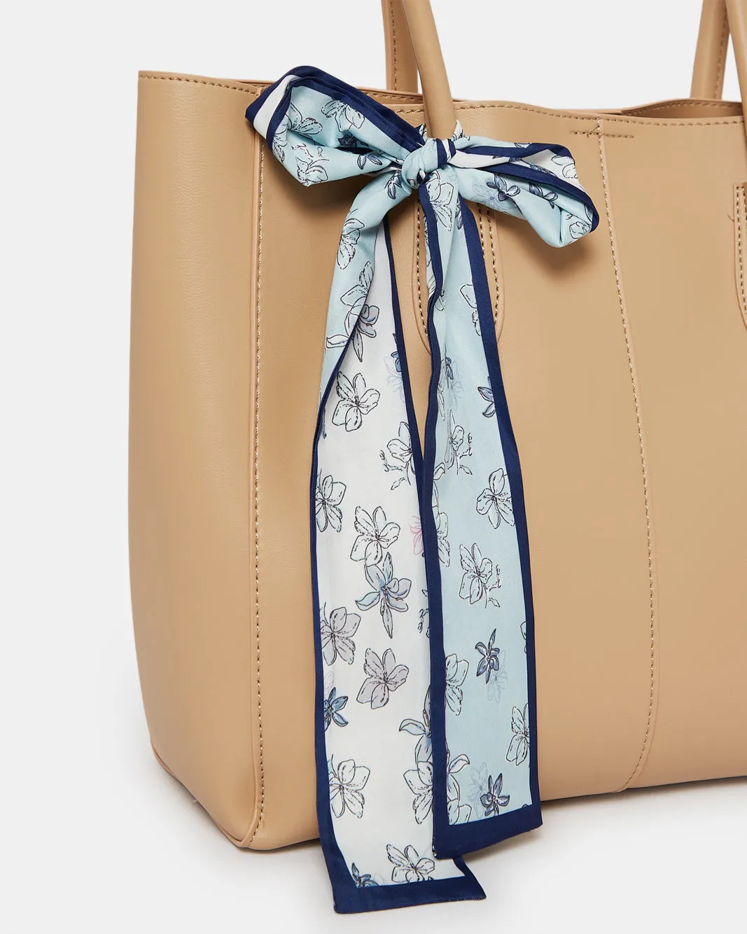 Women Beige Embellished Tote Bag