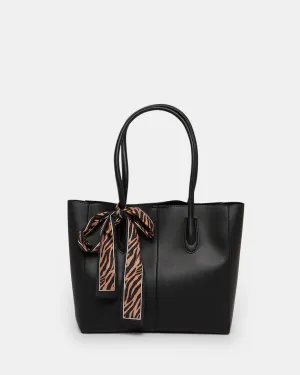 Women Black Embellished Tote Bag