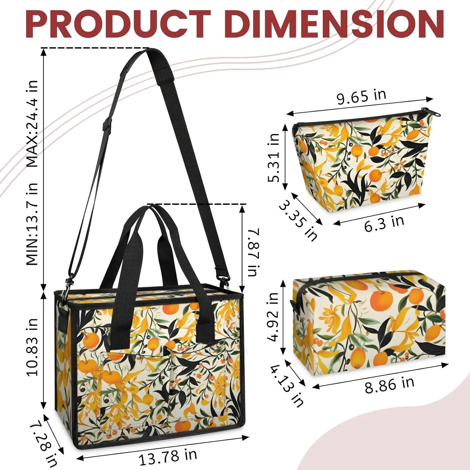 Women Fashion Tote Bag Wallet Shoulder Bags Set 3PCS Top Handle Satchel Purse Large Zippered Handbag Daily Use