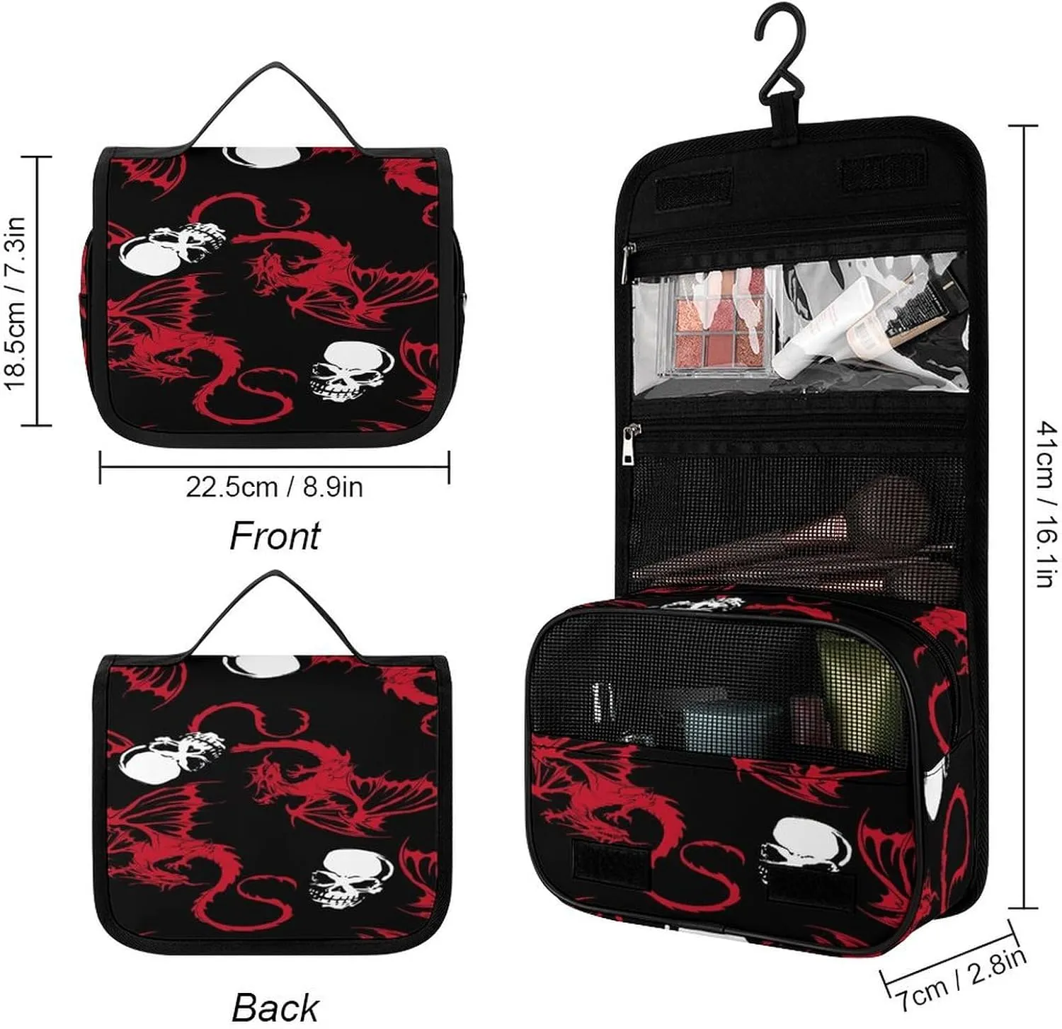 Women Hanging Toiletry Wash bag, Travel Cosmetic Storage Case Organizer