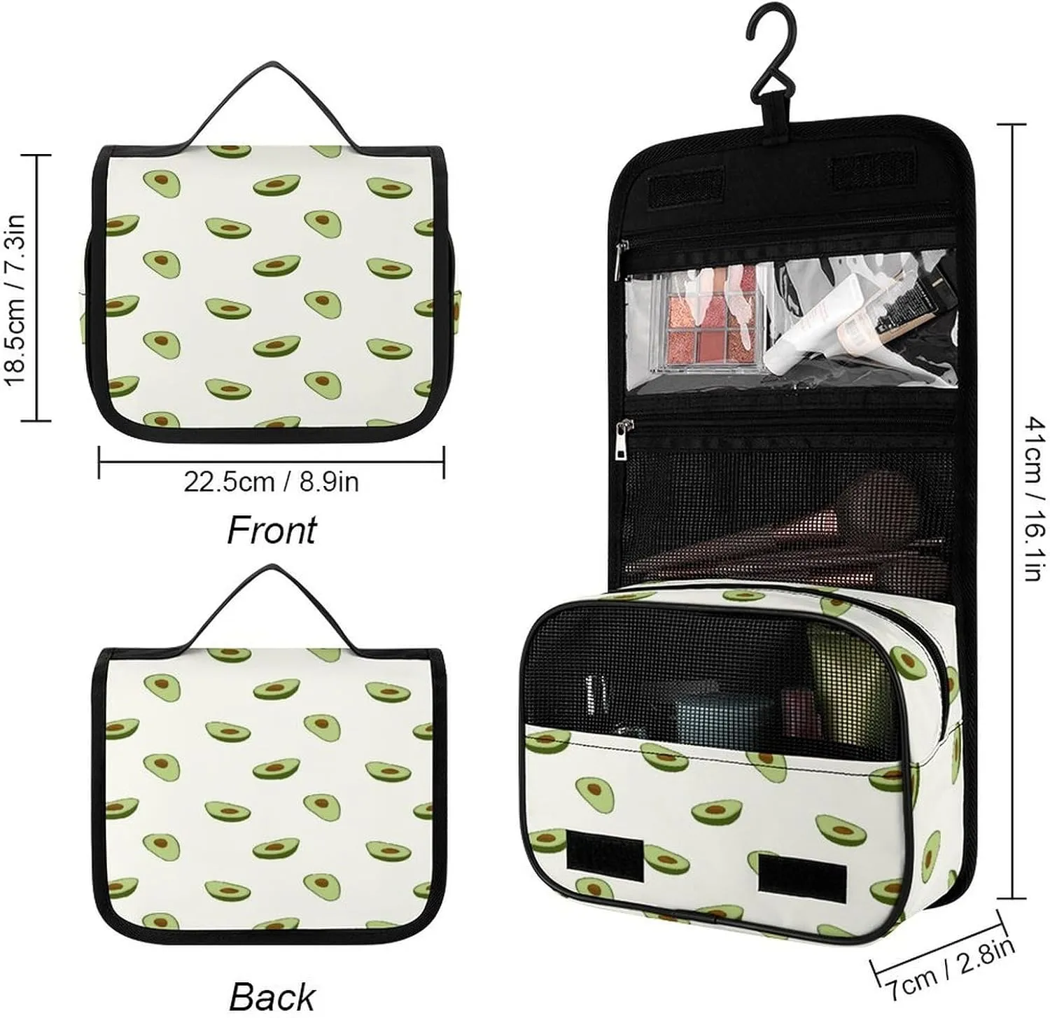 Women Hanging Toiletry Wash bag, Travel Cosmetic Storage Case Organizer
