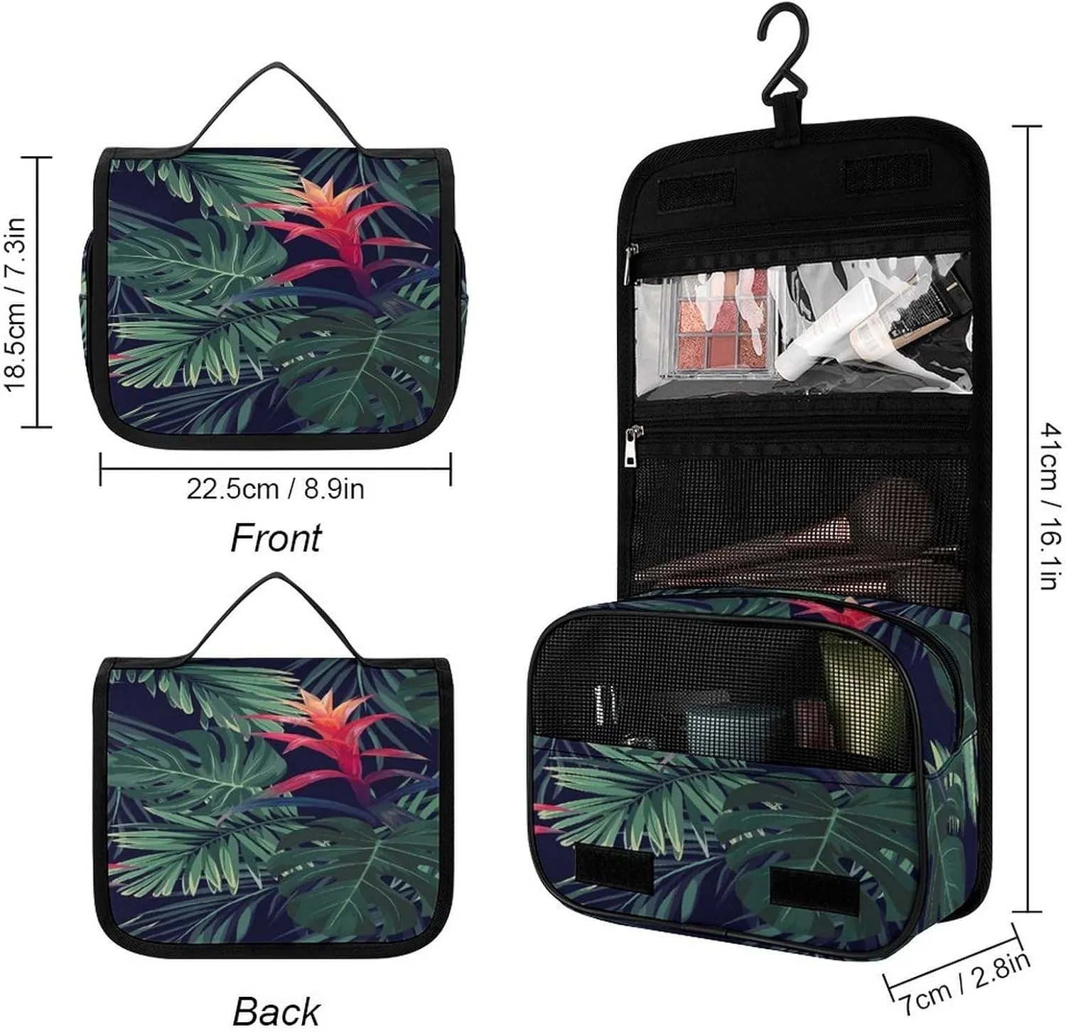 Women Hanging Toiletry Wash bag, Travel Cosmetic Storage Case Organizer