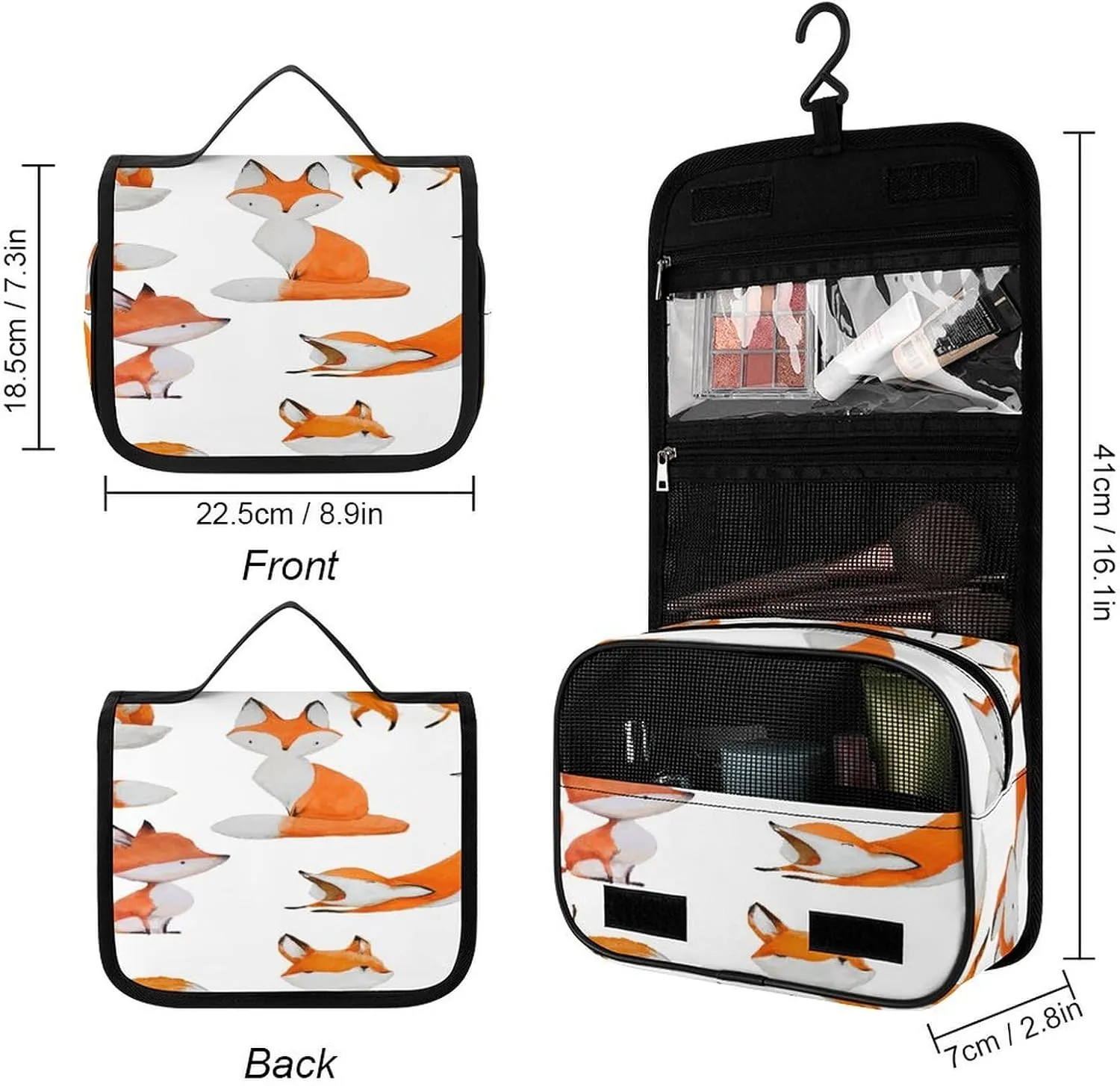Women Hanging Toiletry Wash bag, Travel Cosmetic Storage Case Organizer