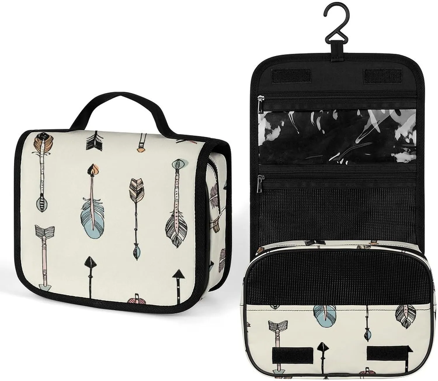 Women Hanging Toiletry Wash bag, Travel Cosmetic Storage Case Organizer
