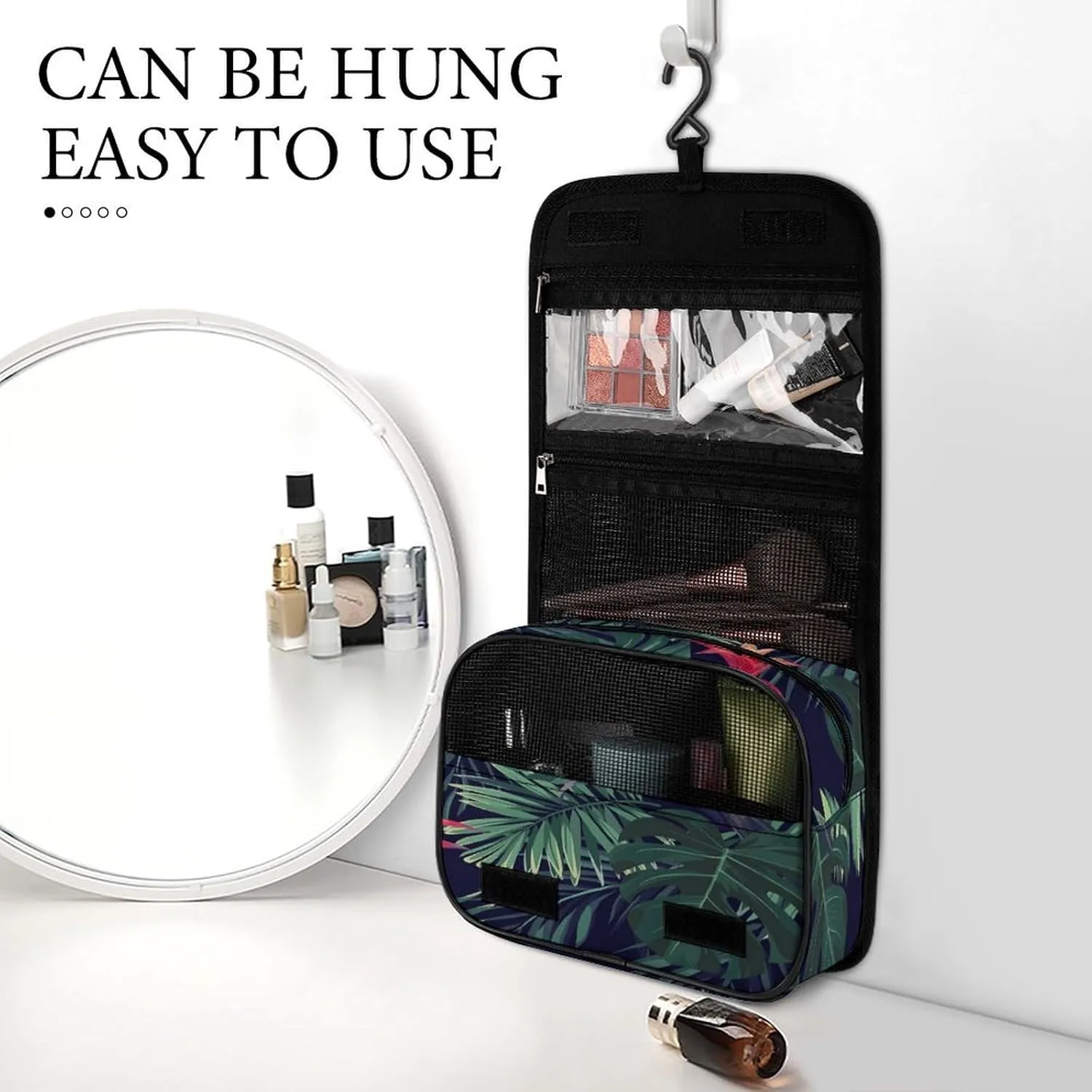 Women Hanging Toiletry Wash bag, Travel Cosmetic Storage Case Organizer