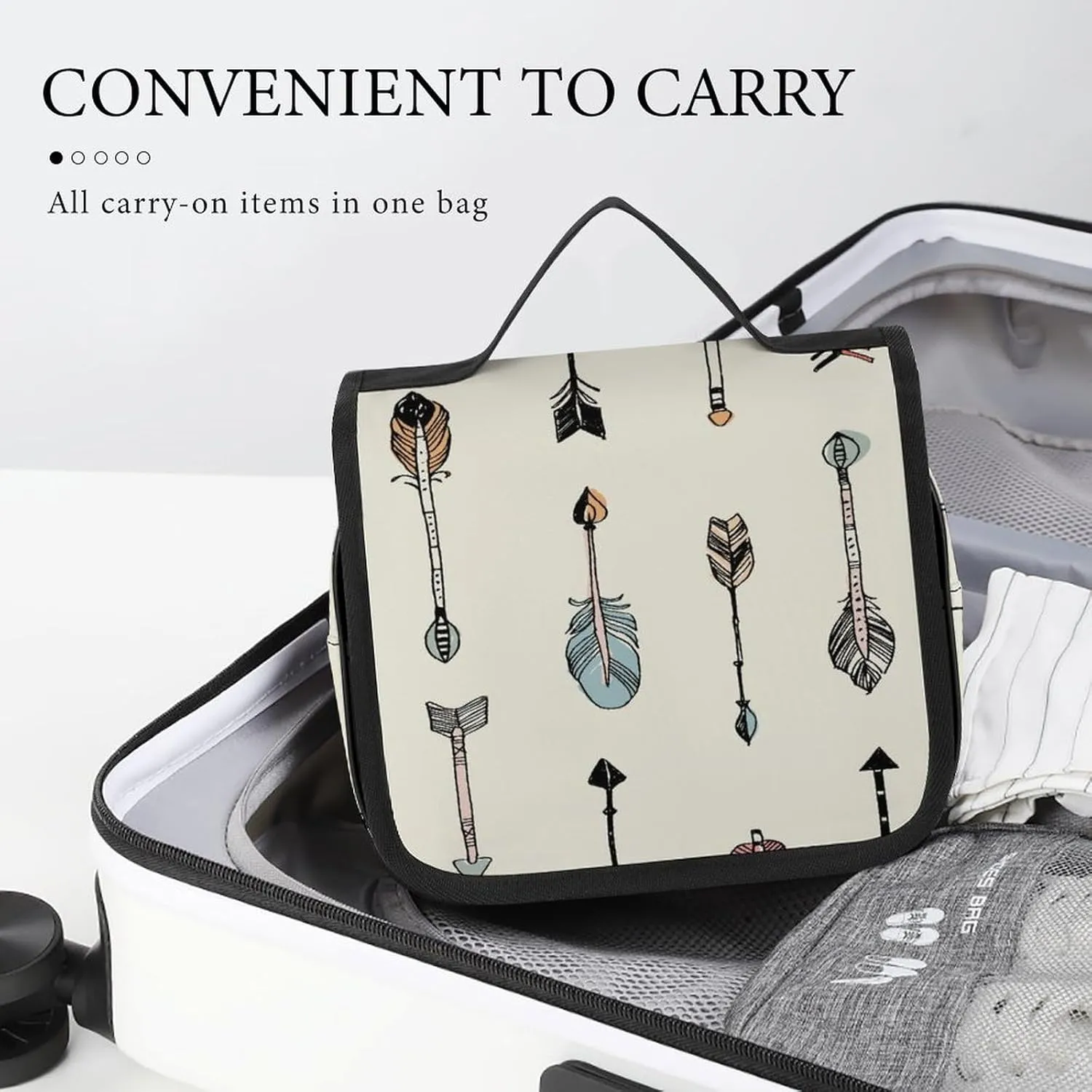 Women Hanging Toiletry Wash bag, Travel Cosmetic Storage Case Organizer