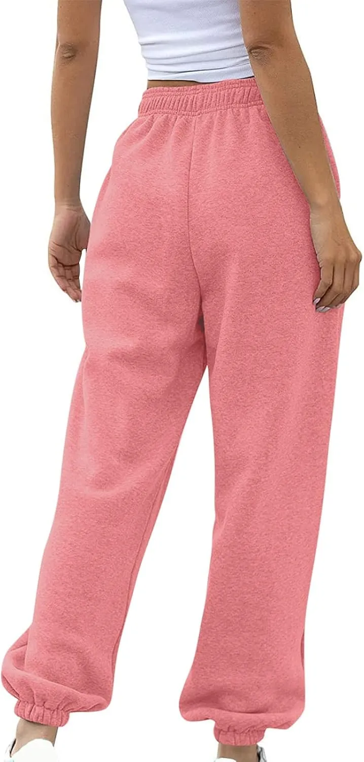 Women Joggers with Pockets High Waist Stretchy Sports Gym Training Pants Baggy Oversized Harem Sweatpants Trousers