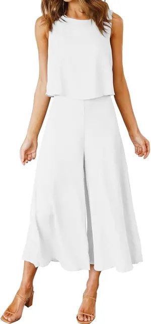 Women Linen Sets 2 Piece Outfits Summer Short Sleeve Top and Jogger Pants Sweatsuit Cute Pajama Lounge Wear