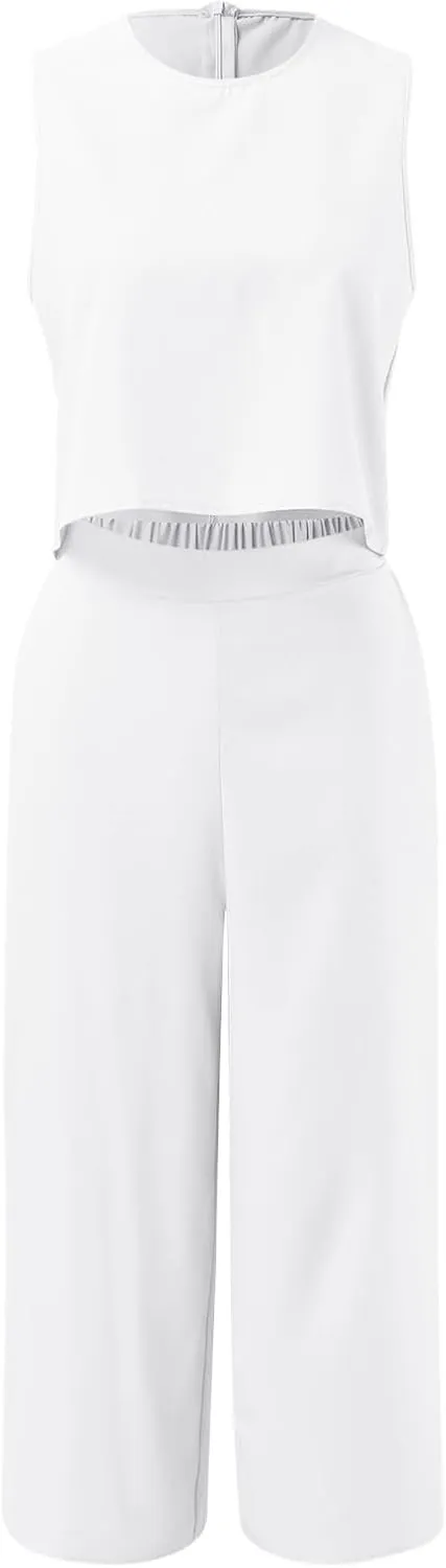 Women Linen Sets 2 Piece Outfits Summer Short Sleeve Top and Jogger Pants Sweatsuit Cute Pajama Lounge Wear