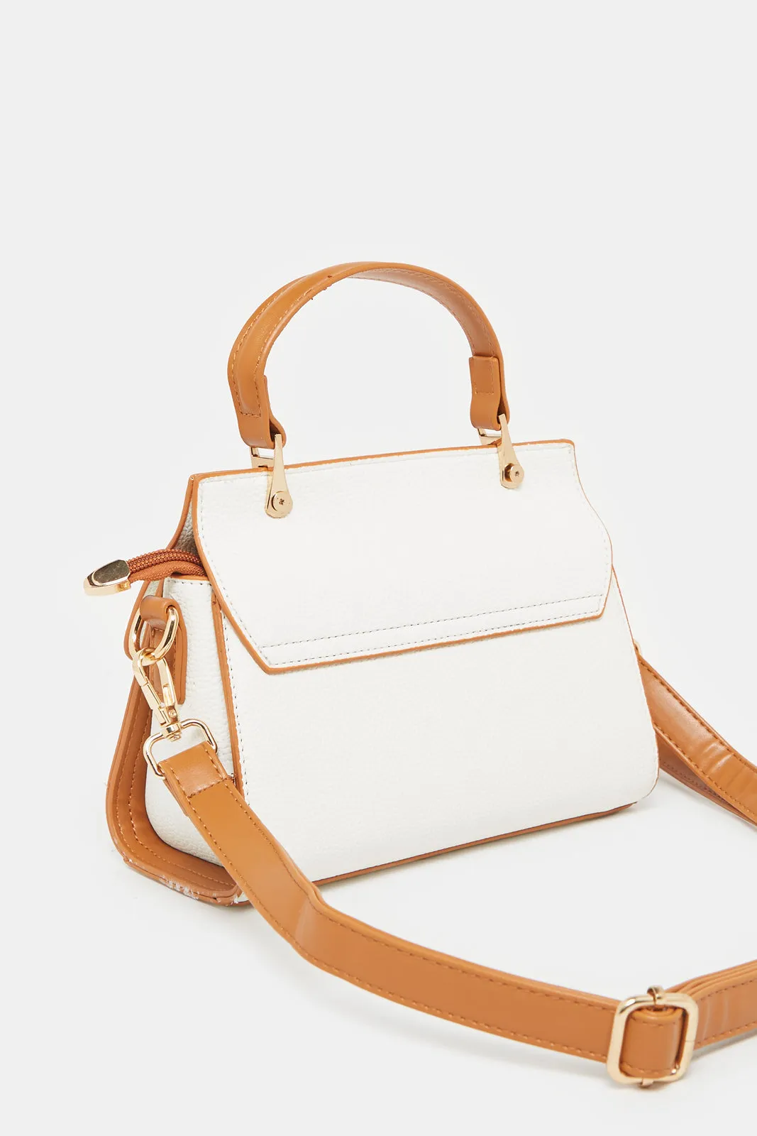 Women White Embellished Day Bag