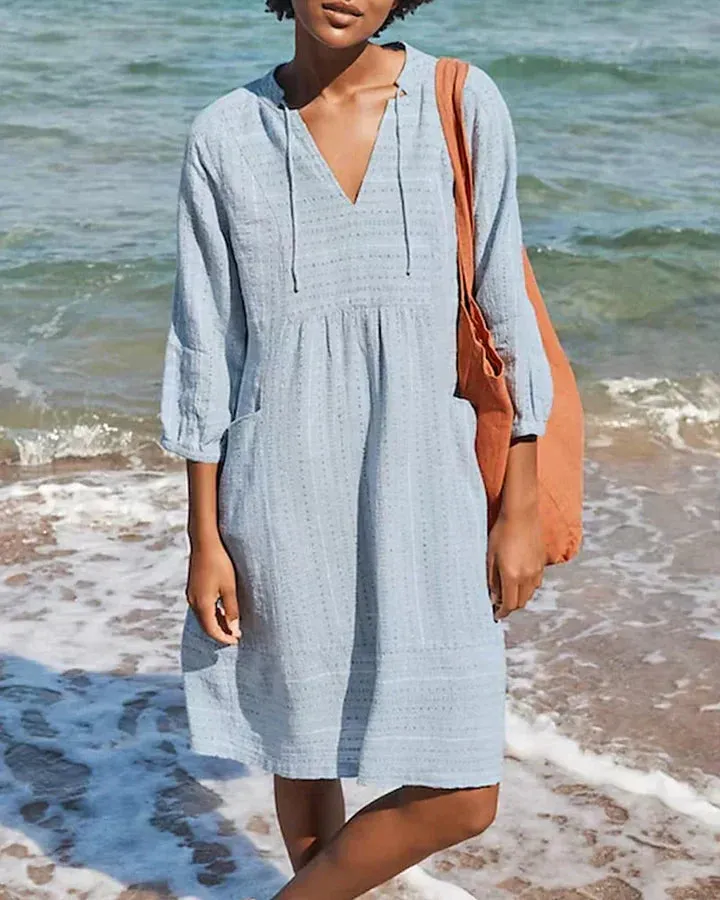 Women's Casual Bohemian Dress with Vintage Accents
