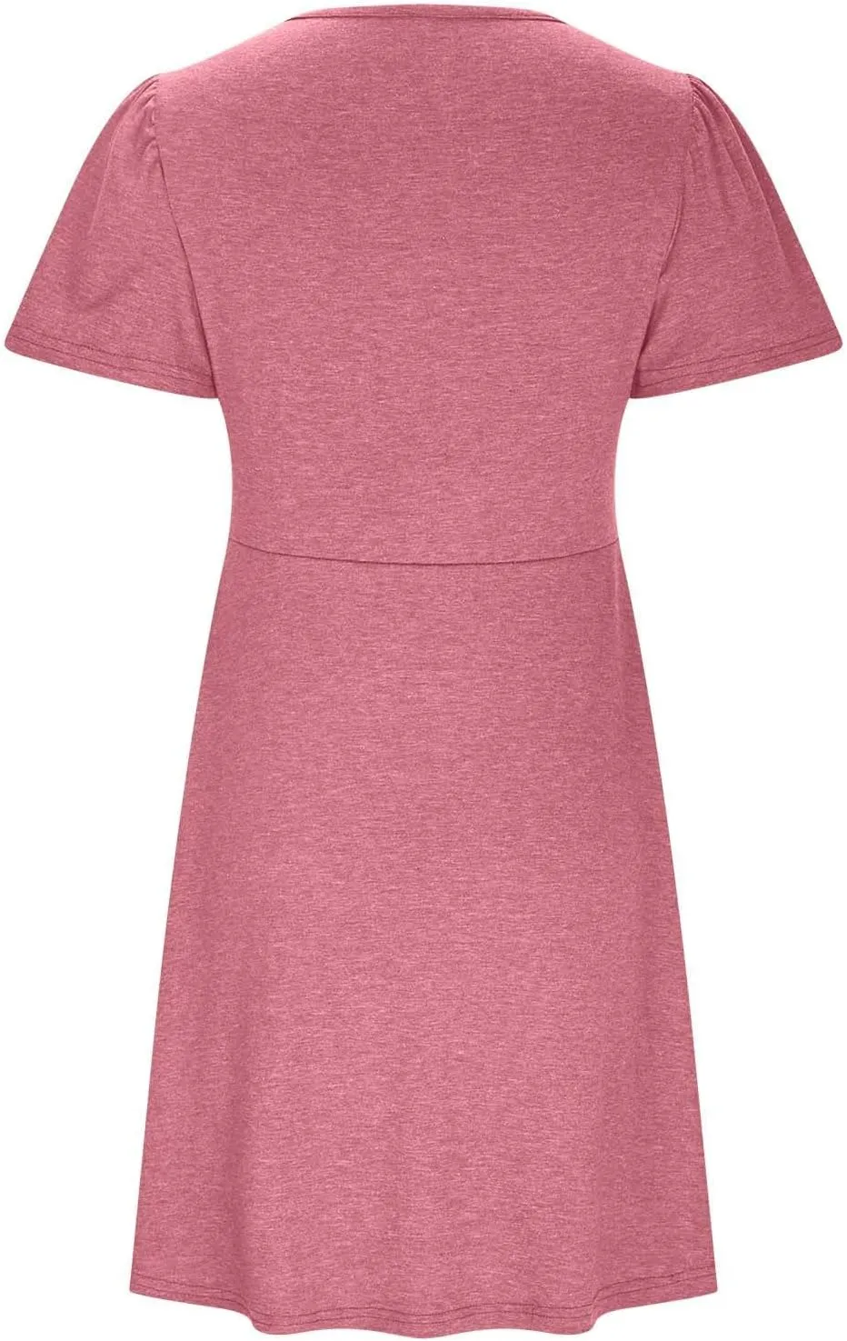 Women's Casual Dresses 2025 Summer Short Sleeve Twist Front Sundress Empire Waist A-Line Ruched Mini Dresses