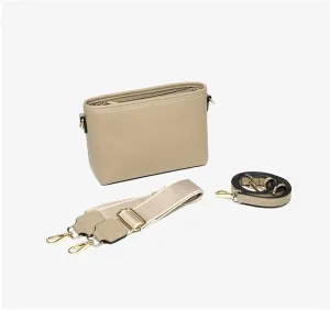 Women's Crossbody Handbag with Adjustable Strap, Beige