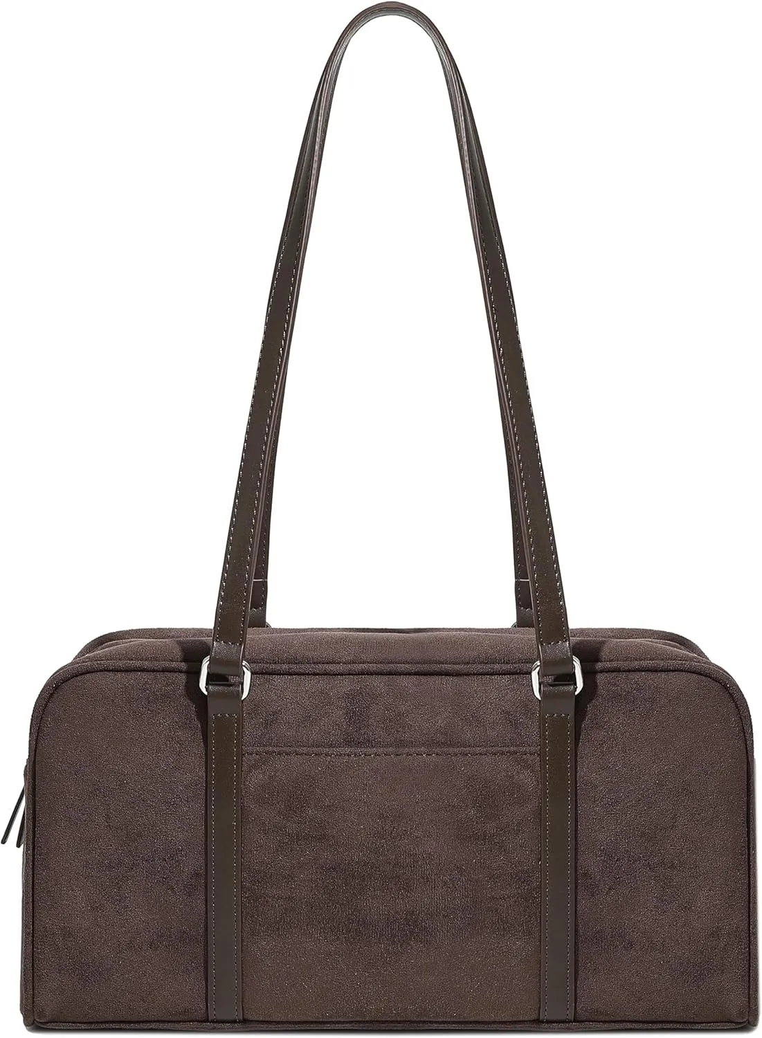 Women's Faux Suede Boston Bowler East West Le Teckel Satchel Swing Shoulder Bag