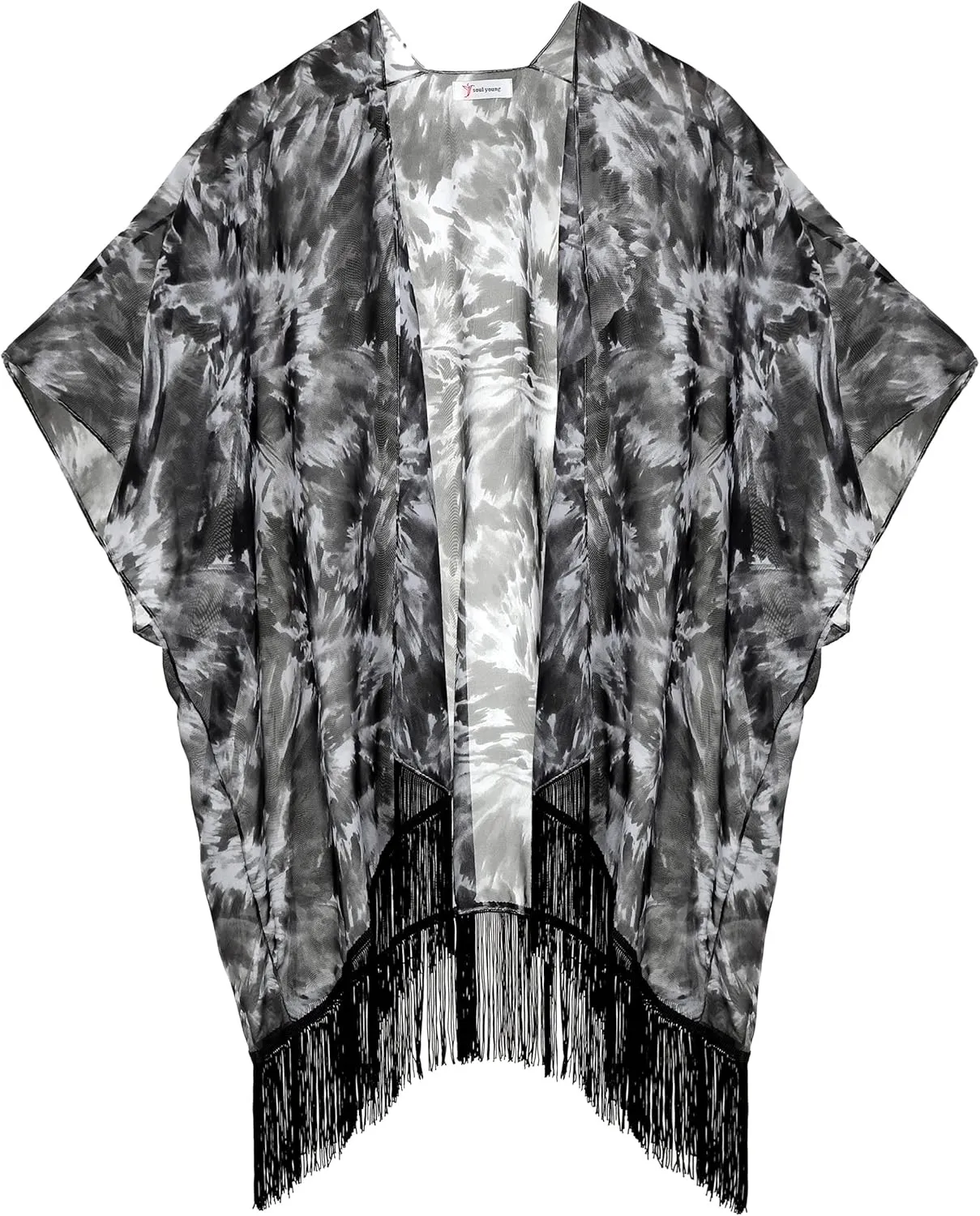 Women's Floral Kimono Cover Up - Lightweight Leopard Chiffon Beachwear for Bikini,Cardigan and Swimwear