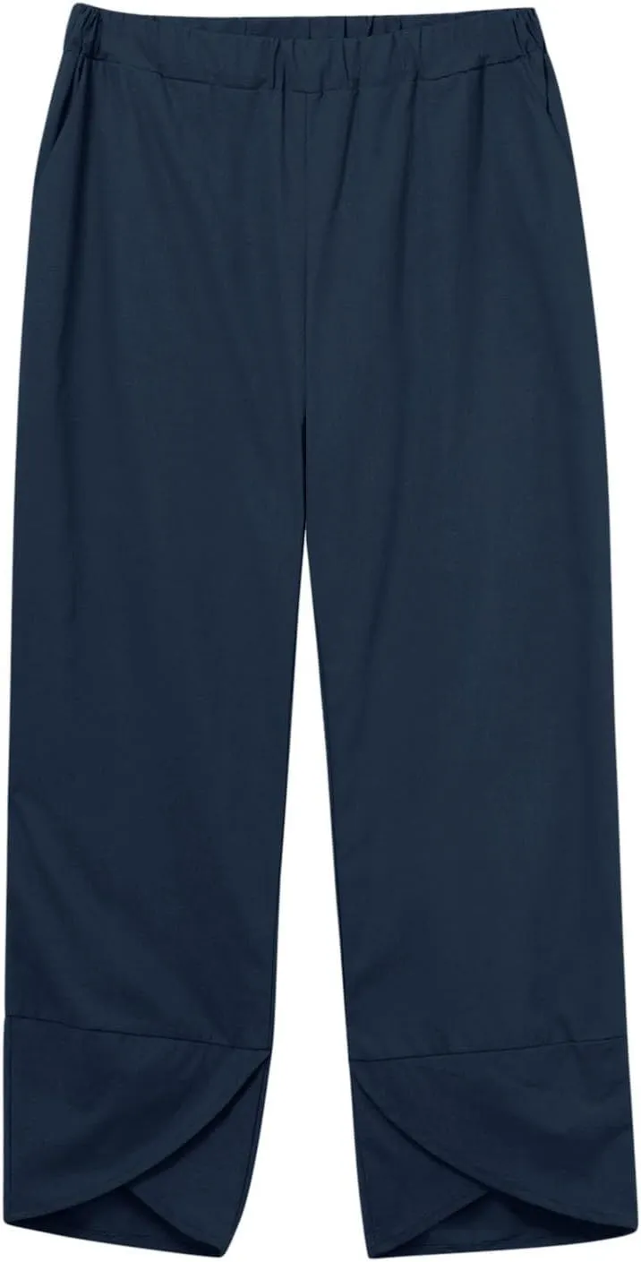 Womens Linen Sets 2 Piece Oversized 3/4 Length Sleeve Comfy Shirts Summer V Neck Loose Wide Leg Pants with Pockets