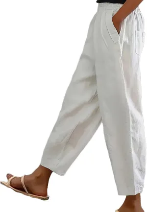 Womens Linen Wide Leg Pants Womens Bootcut Dress Pants High Waisted Dressy Work Trousers Business Casual Palazzo