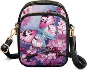 Women's Multi-Pocket PU Leather Crossbody Bag Soft Shoulder Handbags Travel Zippered Purse with Adjustable Strap
